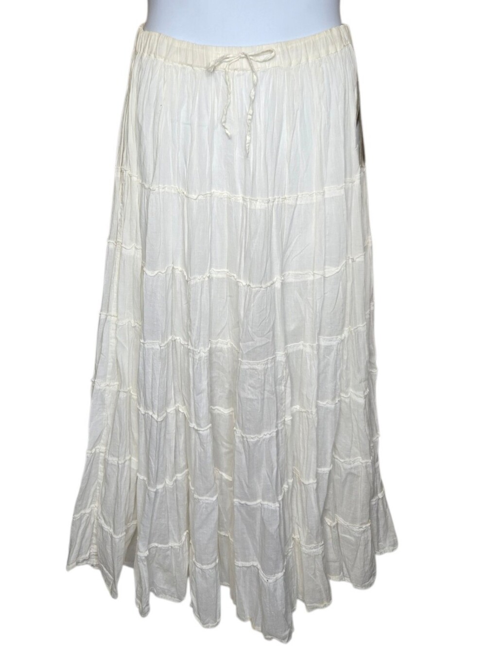 NEW Y2K Vintage white tiered boho whimsy fairycore maxi skirt M